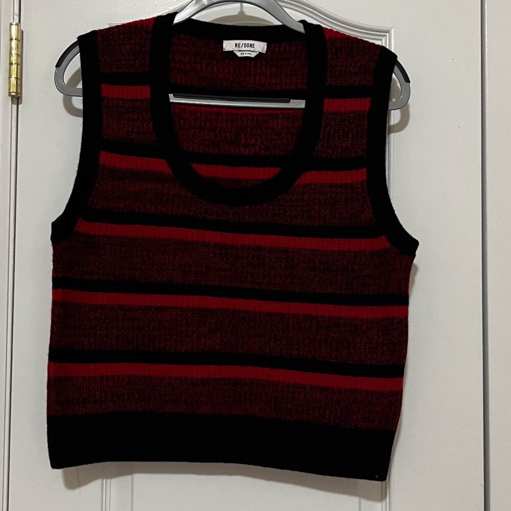 Re/done Striped Wool Sweater Vest M NWOT